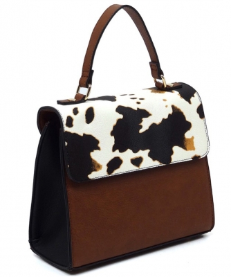 Colorblock Top Handle Satchel AS2770 COW